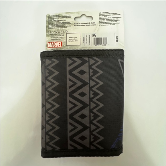 Marvel Avengers Black Panther Tri Fold Velcro Wallet - Picture 3 of 7